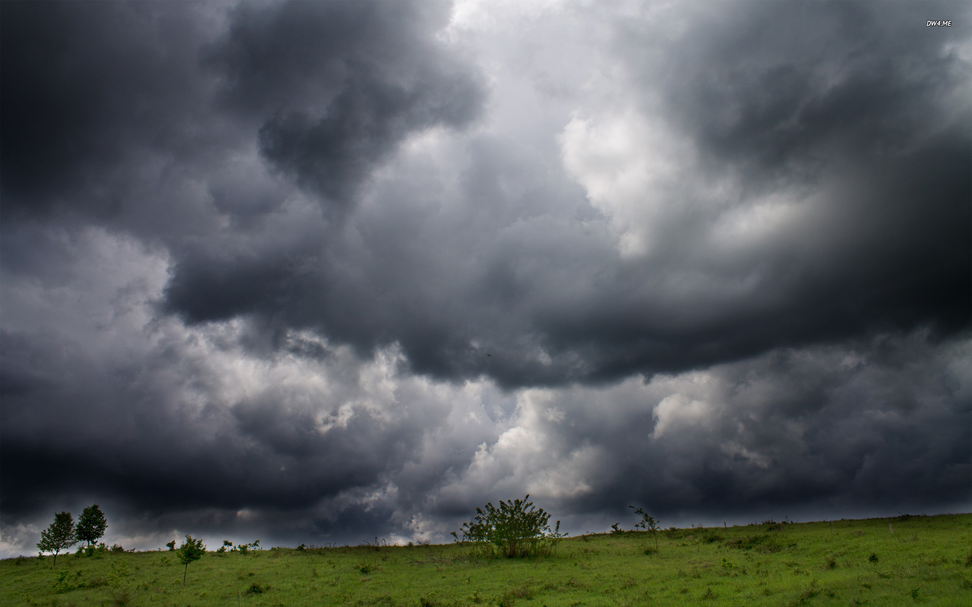 Storm Clouds Over The Field Wallpaper Nature