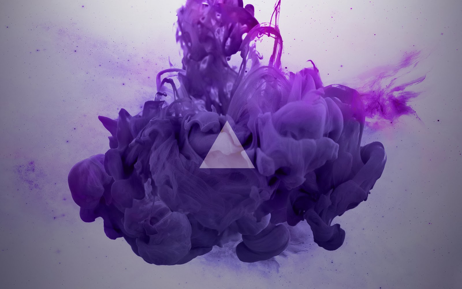 Triangle Over Purple Ink In Water Full HD Desktop Wallpaper And