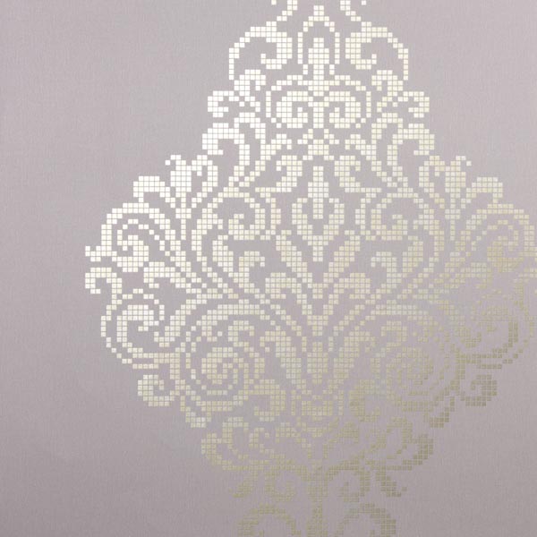 Silver Foil Damask Lux Sparkle Wallpaper By Kenh James