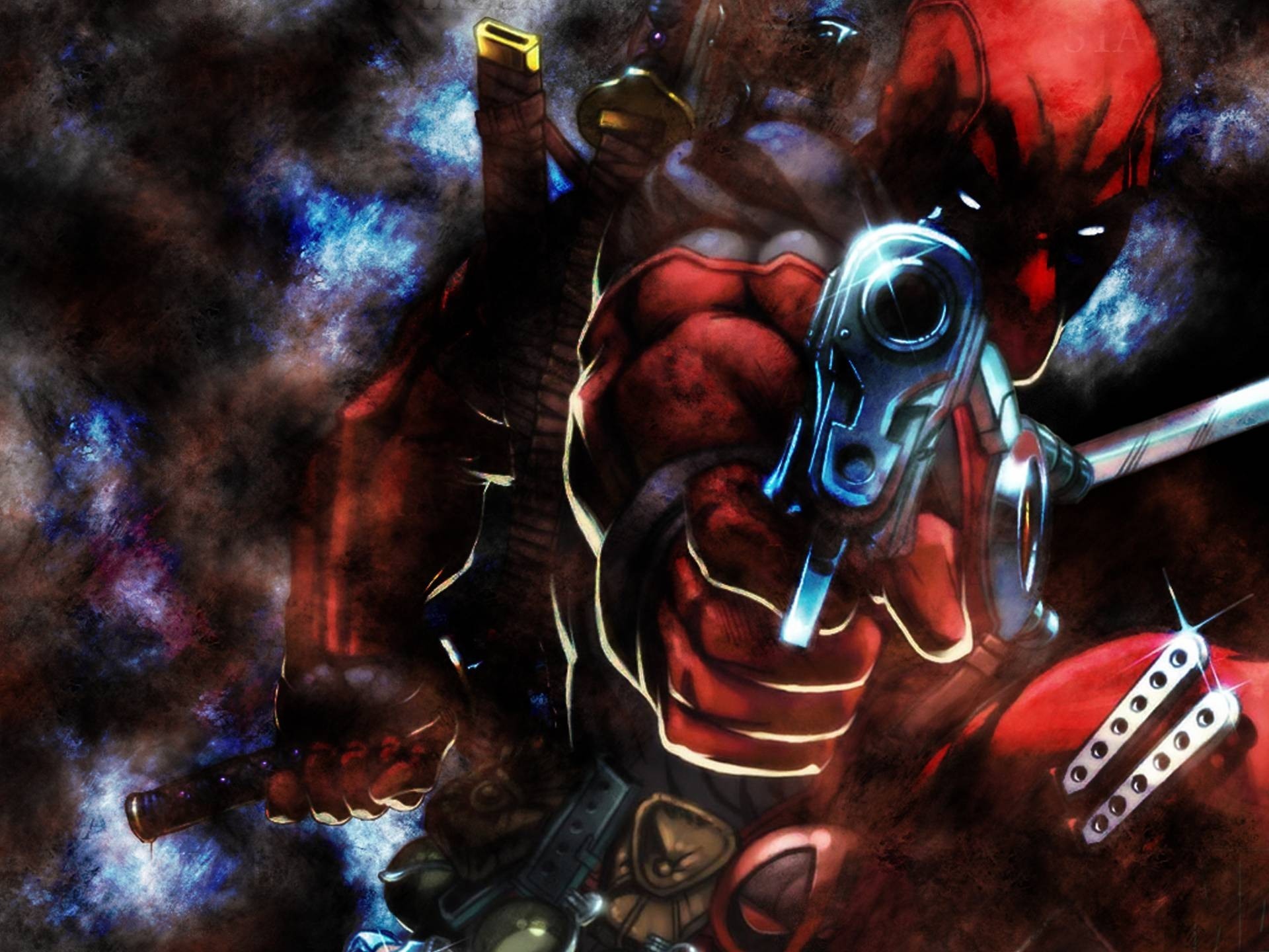 Deadpool Wallpaper marvel comics gun ninja heroes background
