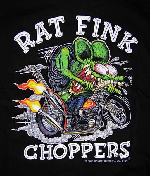 rat fink motorcycle black and grey