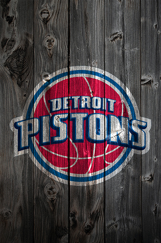 Detroit Pistons Wood iPhone Background Photo Sharing