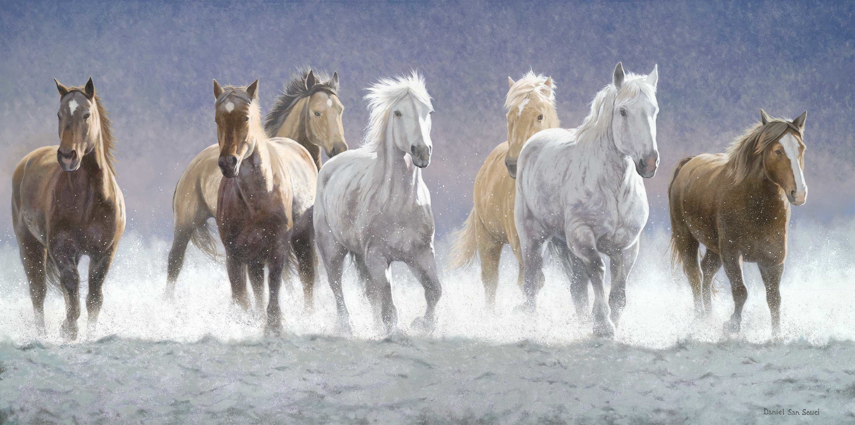 White Horses Running Fast All Best Desktop Wallpaper