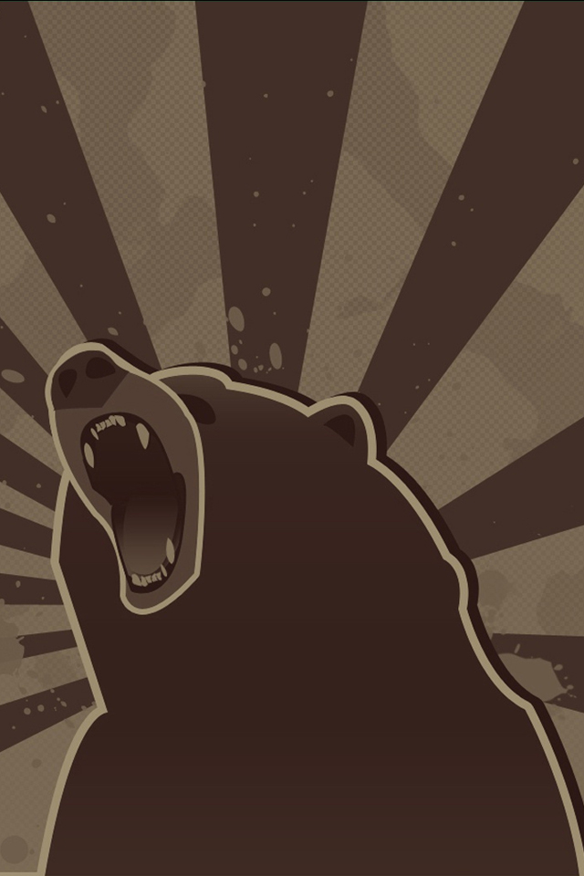 Screaming Bear iPhone Wallpaper