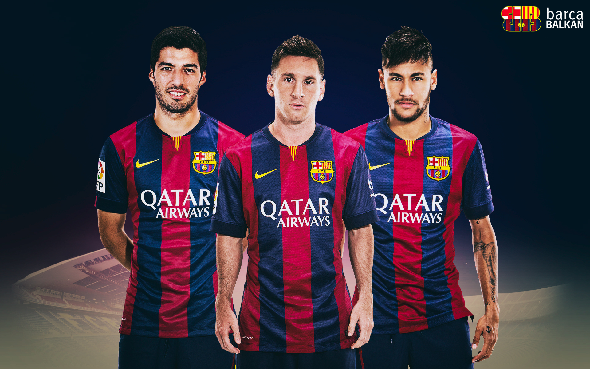 Suarez Messi Neymar   HD wallpaper 2015 by SelvedinFCB on