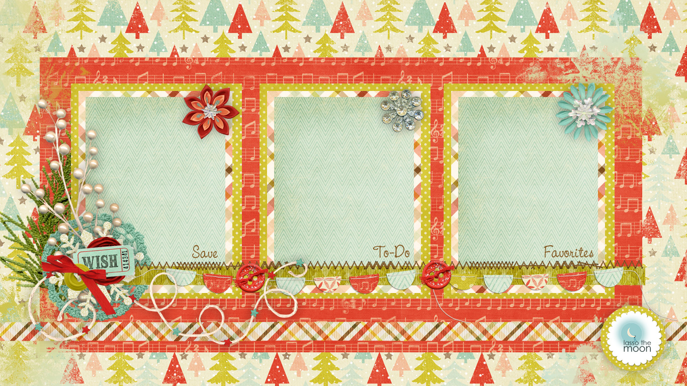 Free Holiday Wallpapers Scrapbook Style Backgrounds for Your Desktop 1366x768