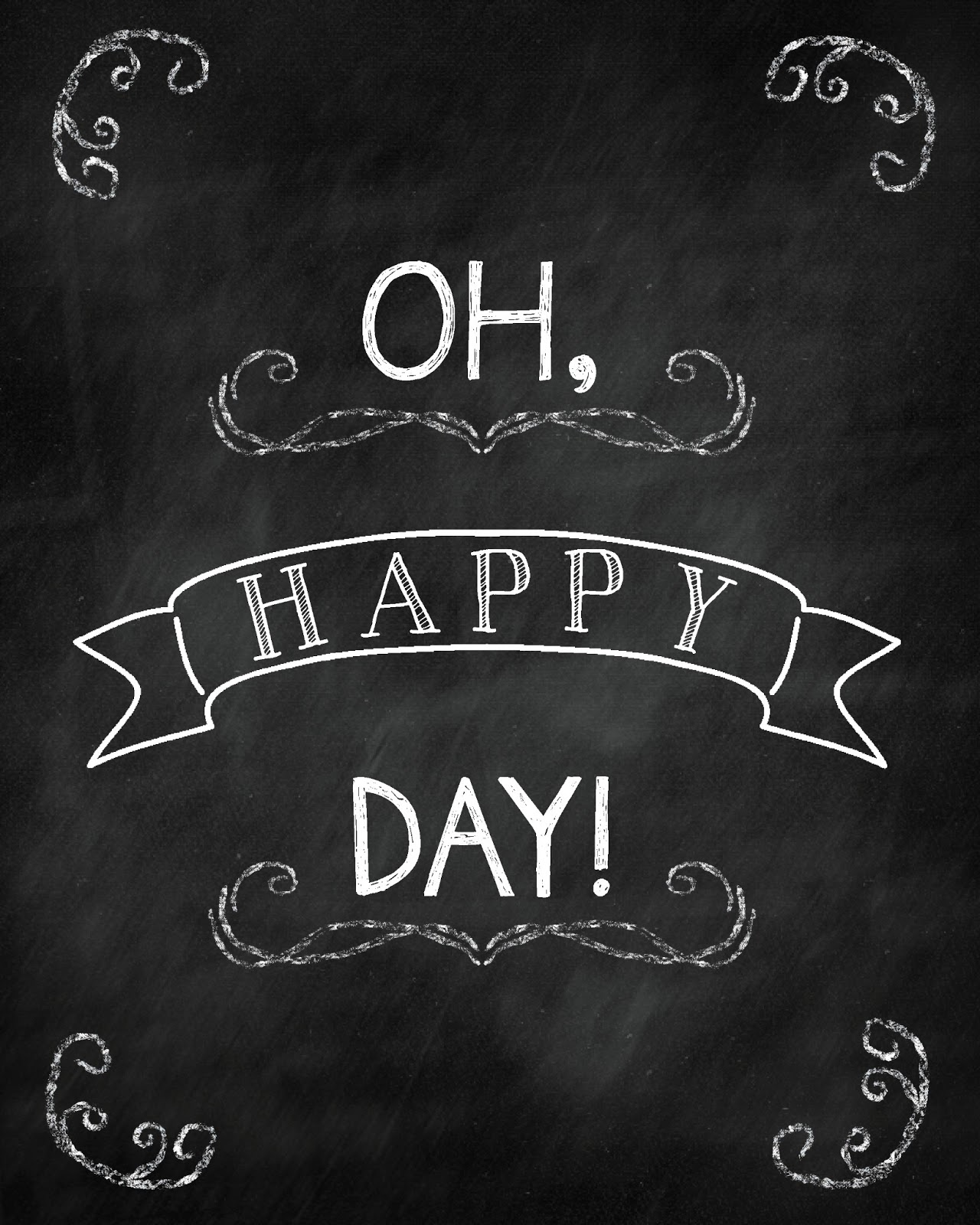 Printablewisdom Bie Friday Oh Happy Day Chalkboard Style