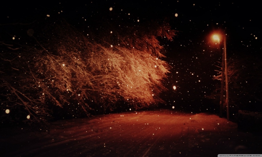 Dark Winter Night Snow HD Wallpaper Stylish
