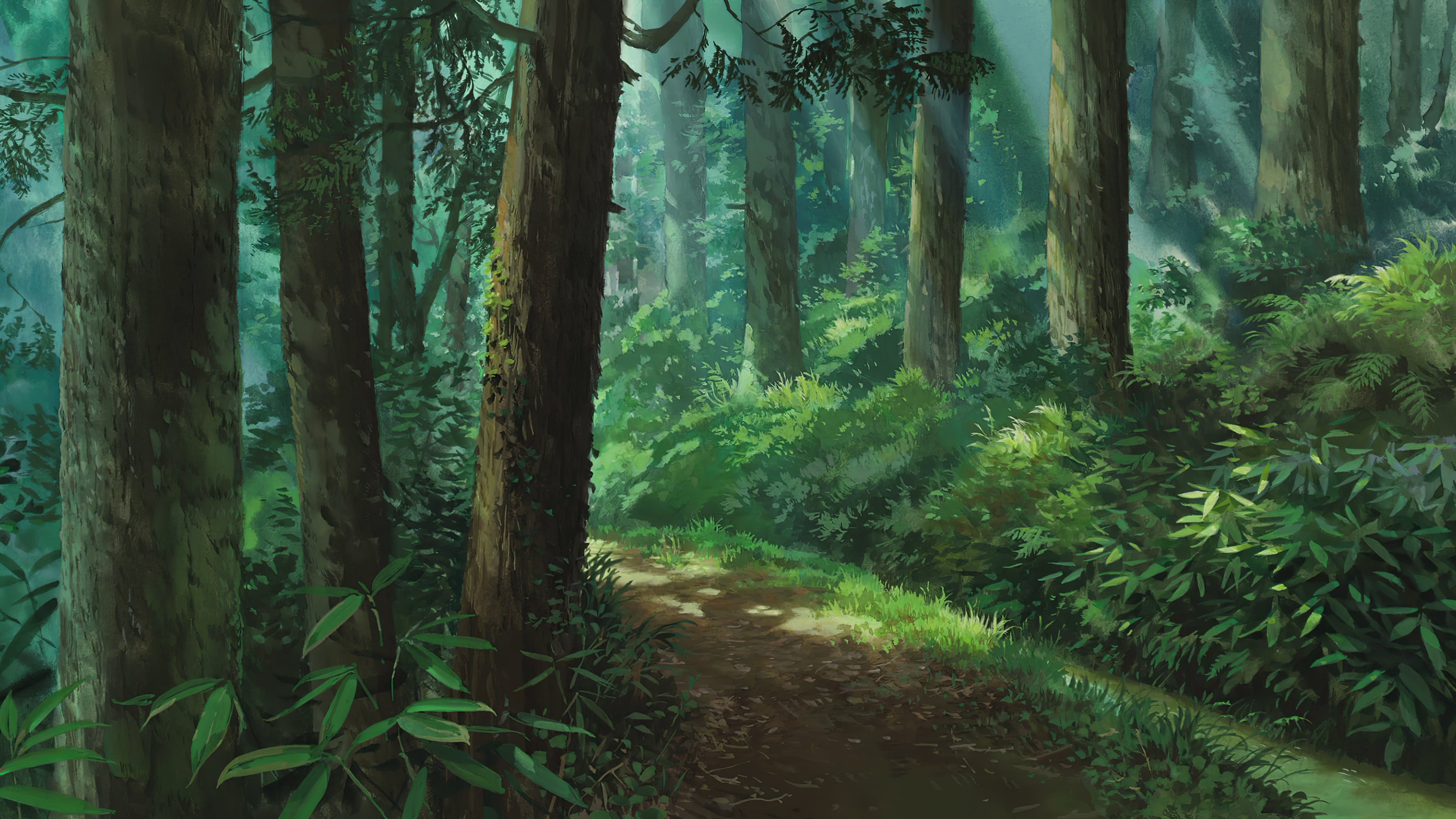 Trees Studio Ghibli Forest 4k Green HD Wallpaper