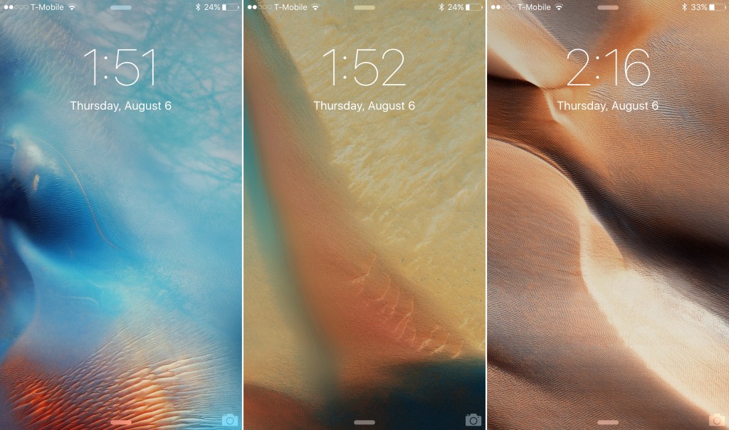 look at the 15 new wallpapers in iOS 9 beta 5