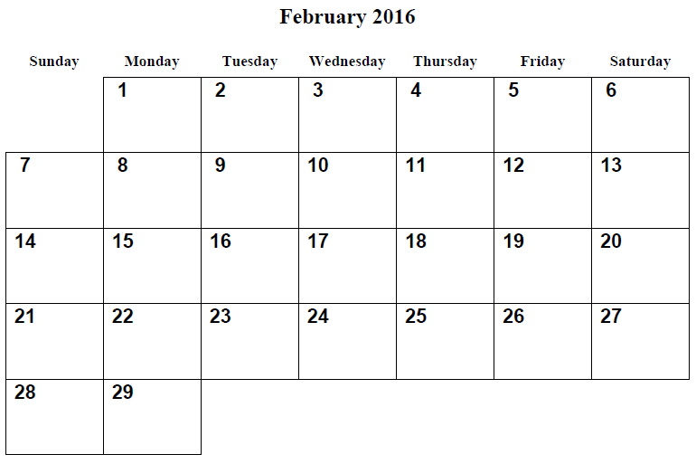 February Calendar Of The Month Printable HD Wallpaper