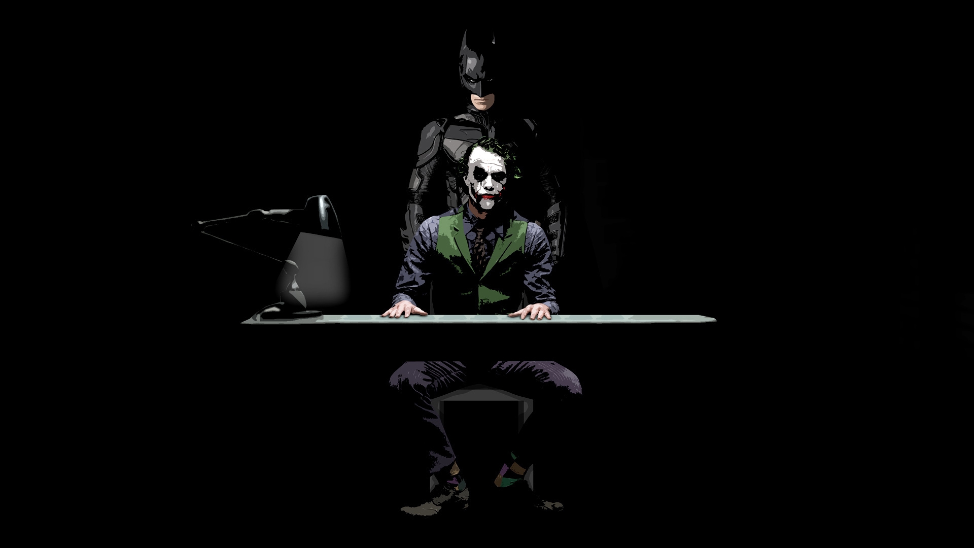 Batman And Joker Sketch 3d Wallpaper Hq