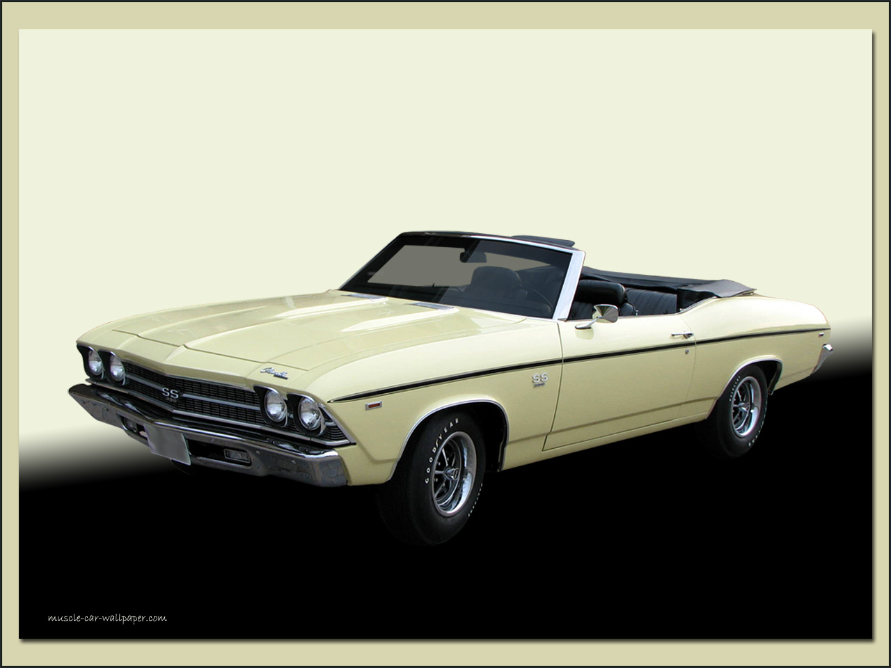 1969 Chevelle SS Wallpaper   Yellow Convertible   Left Front View