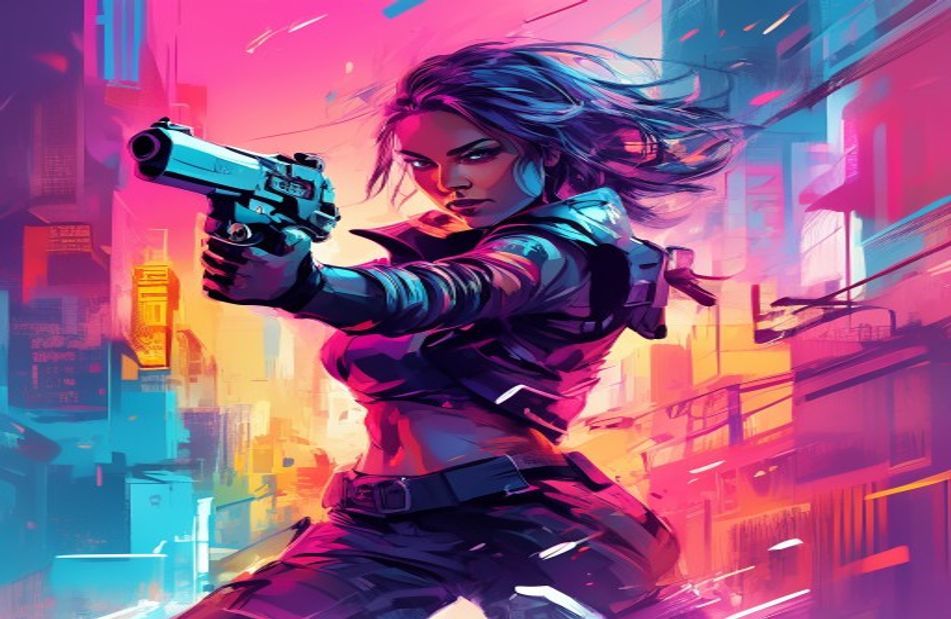 Girl With Gun Wallpaper