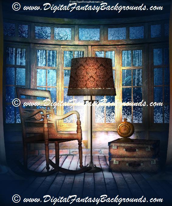 Cozy Winter Cottage Get A Way Digital Fantasy Background