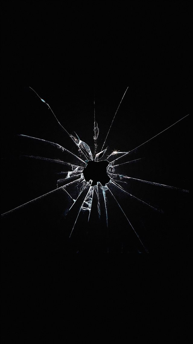 Apple Logo Window Dark Broken iPhone Wallpaper