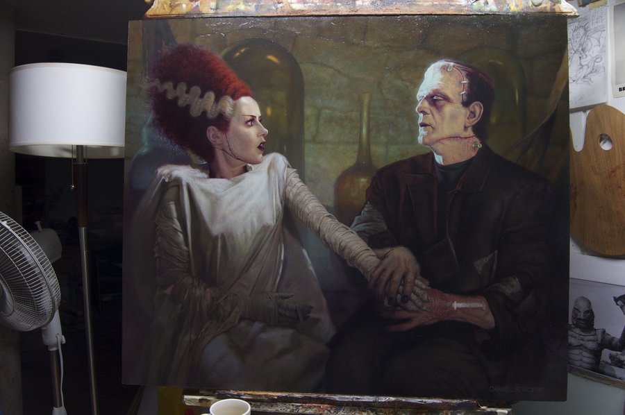 The Bride Of Frankenstein Oil Painting By Oldschooldan
