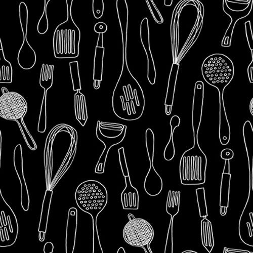 Bistro Kitchen Contours Silhouettes Wallpaper York Wallcoverings
