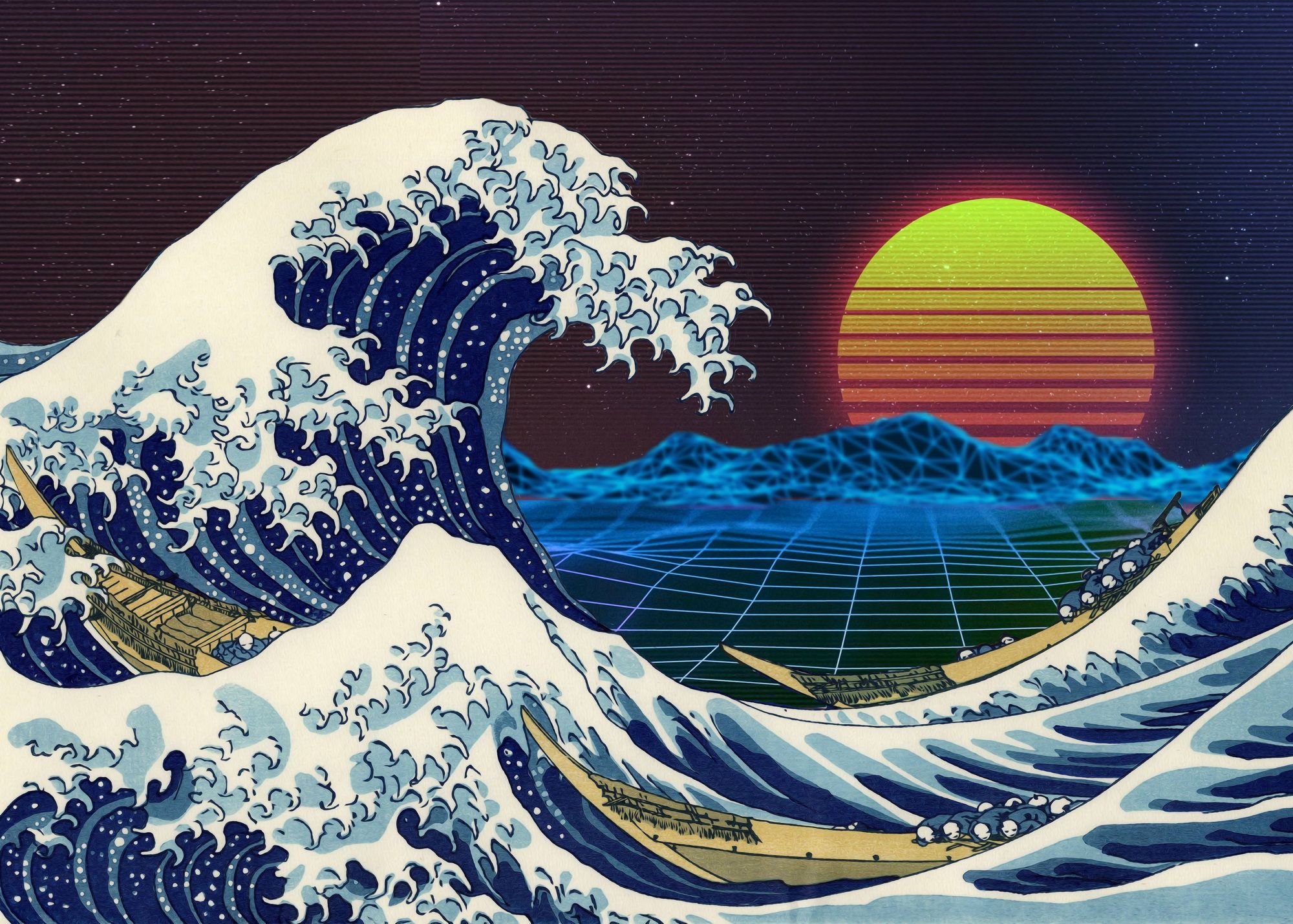 Wallpaper The Great Wave Off Kanagawa