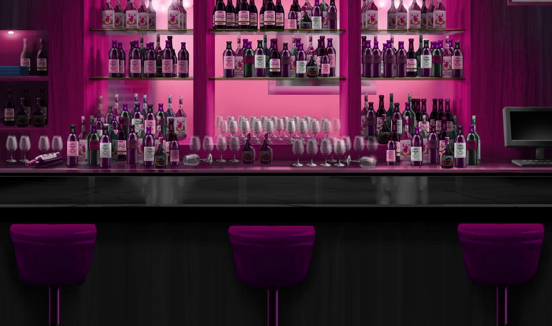 Розовый бар