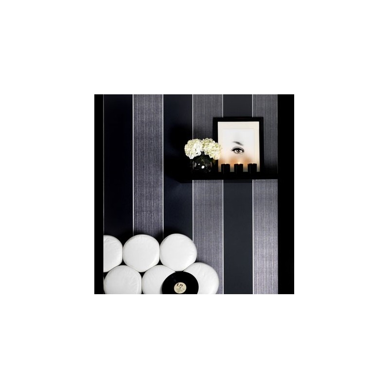 Grey Striped Wallpaper Bold Stripe Designer