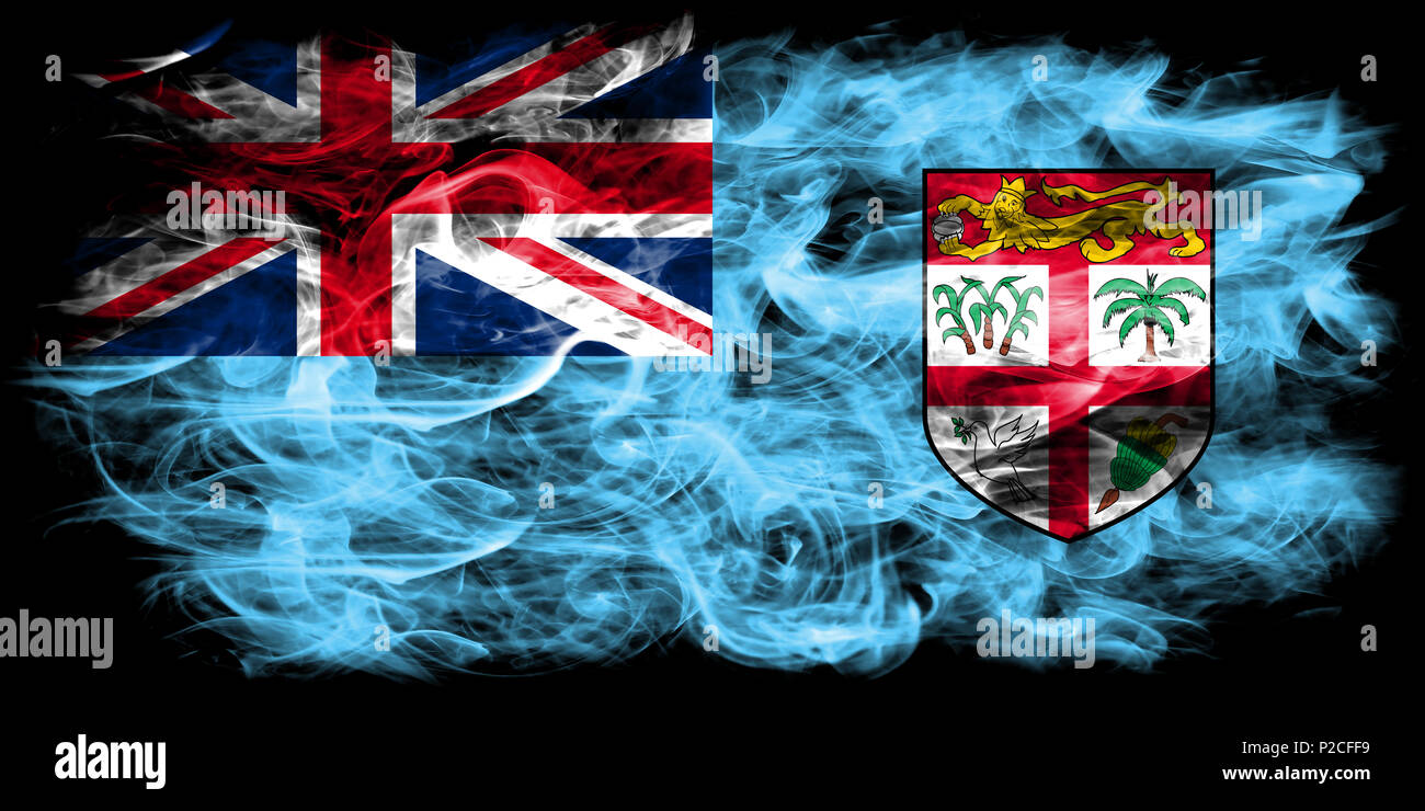 Fiji Smoke Flag Stock Photo