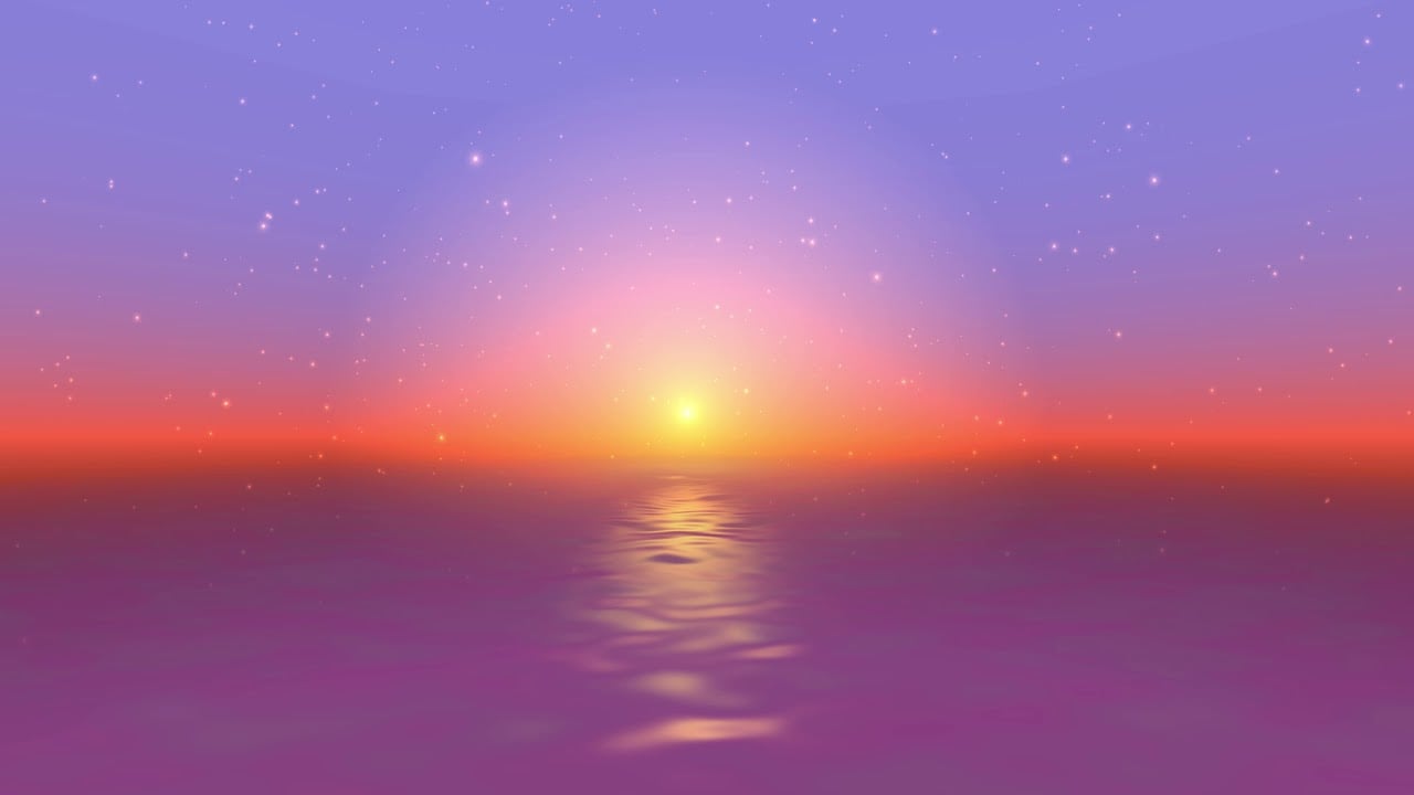 4K Relaxing Kawaii Sunset   Cartoon Moving Background AAVFX Sea