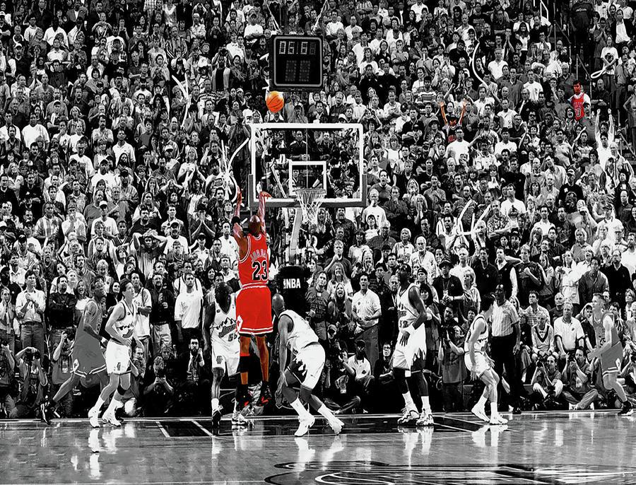 Michael Jordan The Last Shot 1a Mixed Media by Brian Reaves   Pixels