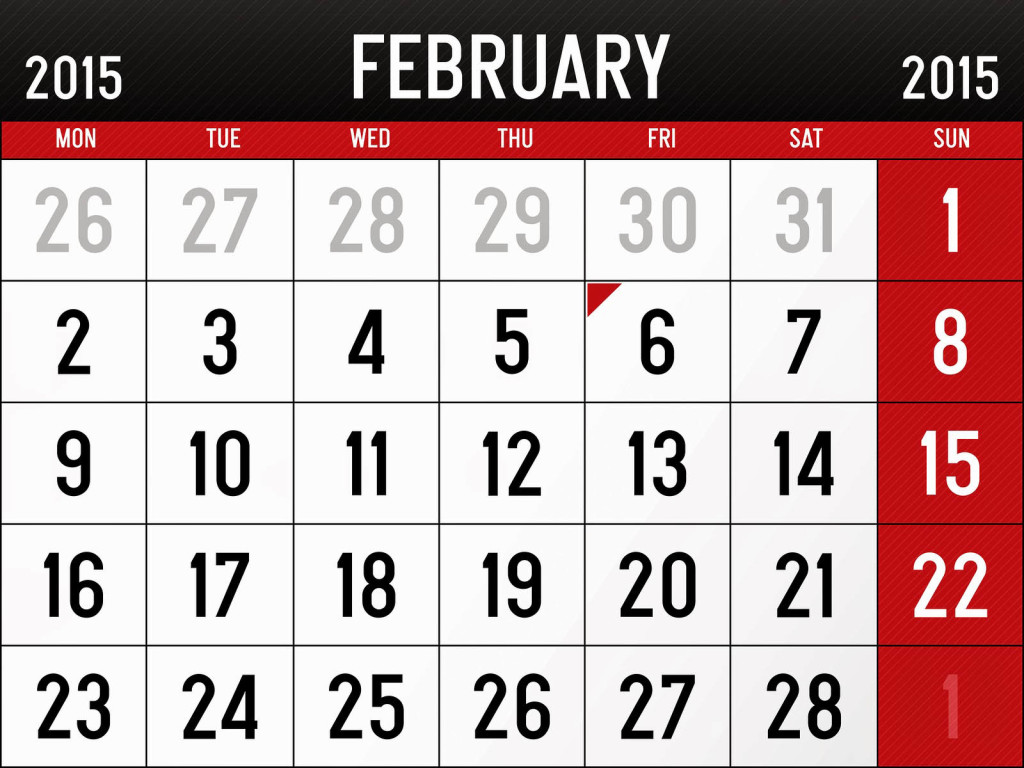 February Calendar Desktop Background