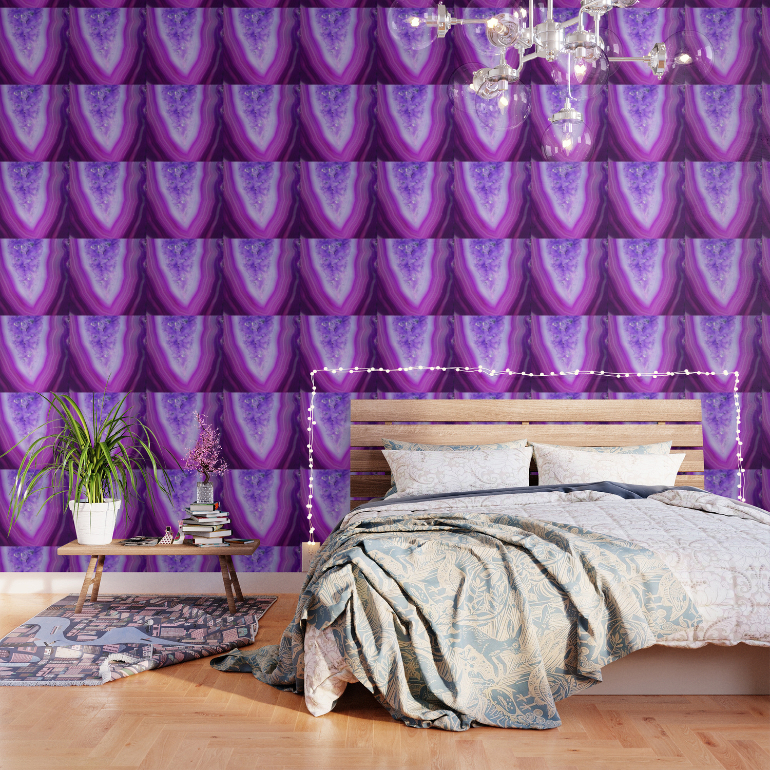 Magically Purple Agate Druzy Wallpaper By Thequarry Society6