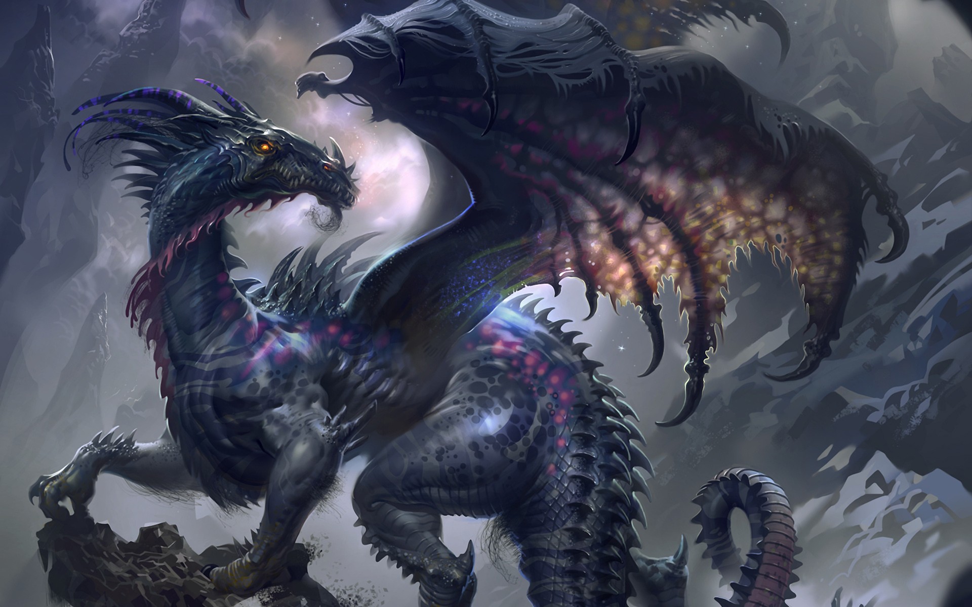 Fantasy Beast Dragons Wings Artwork HD Wallpaper Res