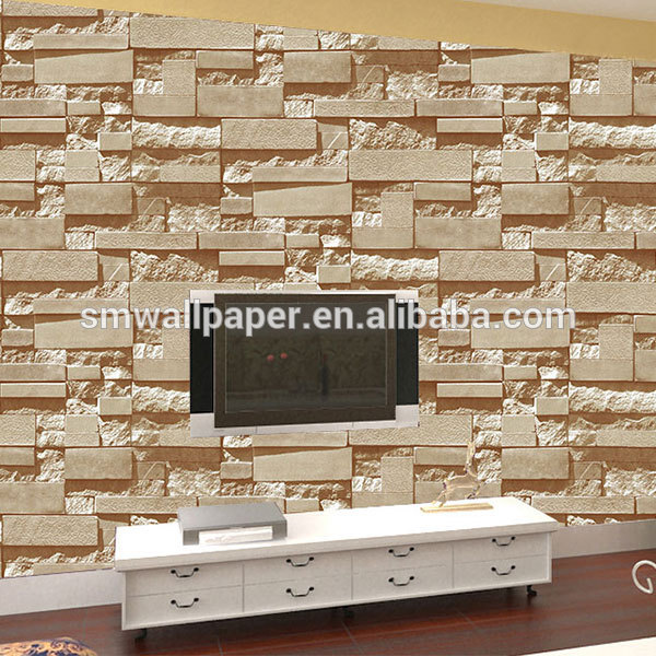 home interior decoration 3d stone marble wall brick wallpaper for