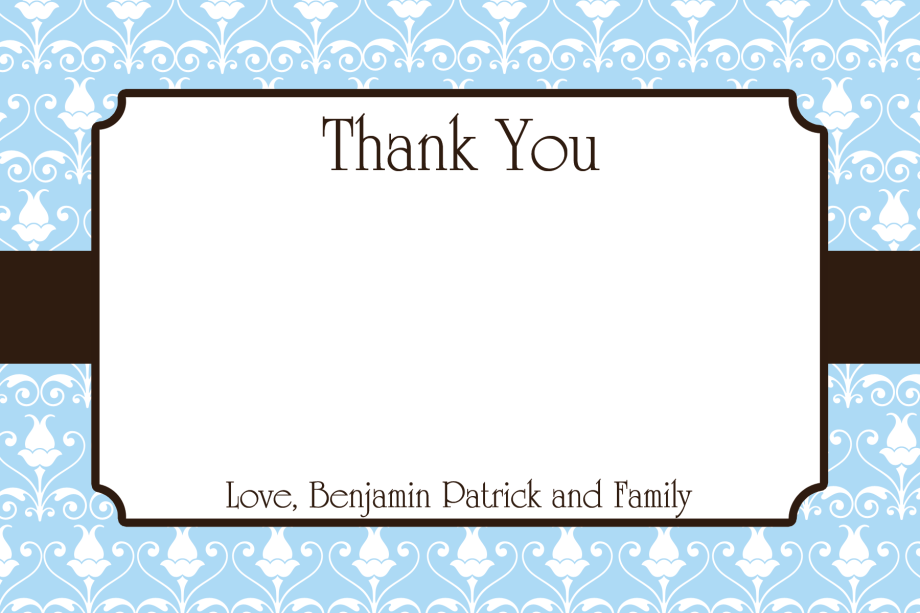Thank You With Matching S Blue Pattern Background