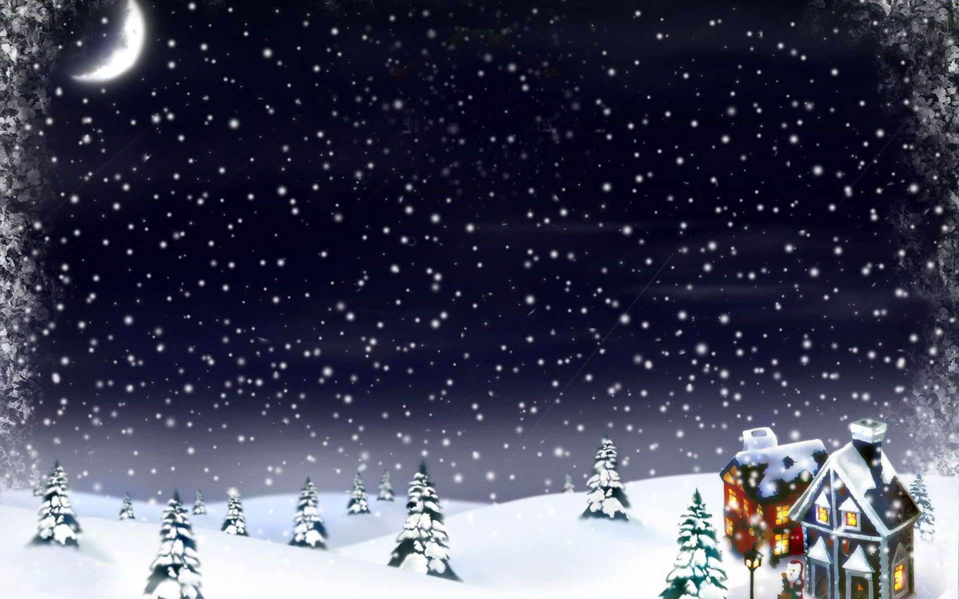 Winter Night Desktop Background Wallpaper