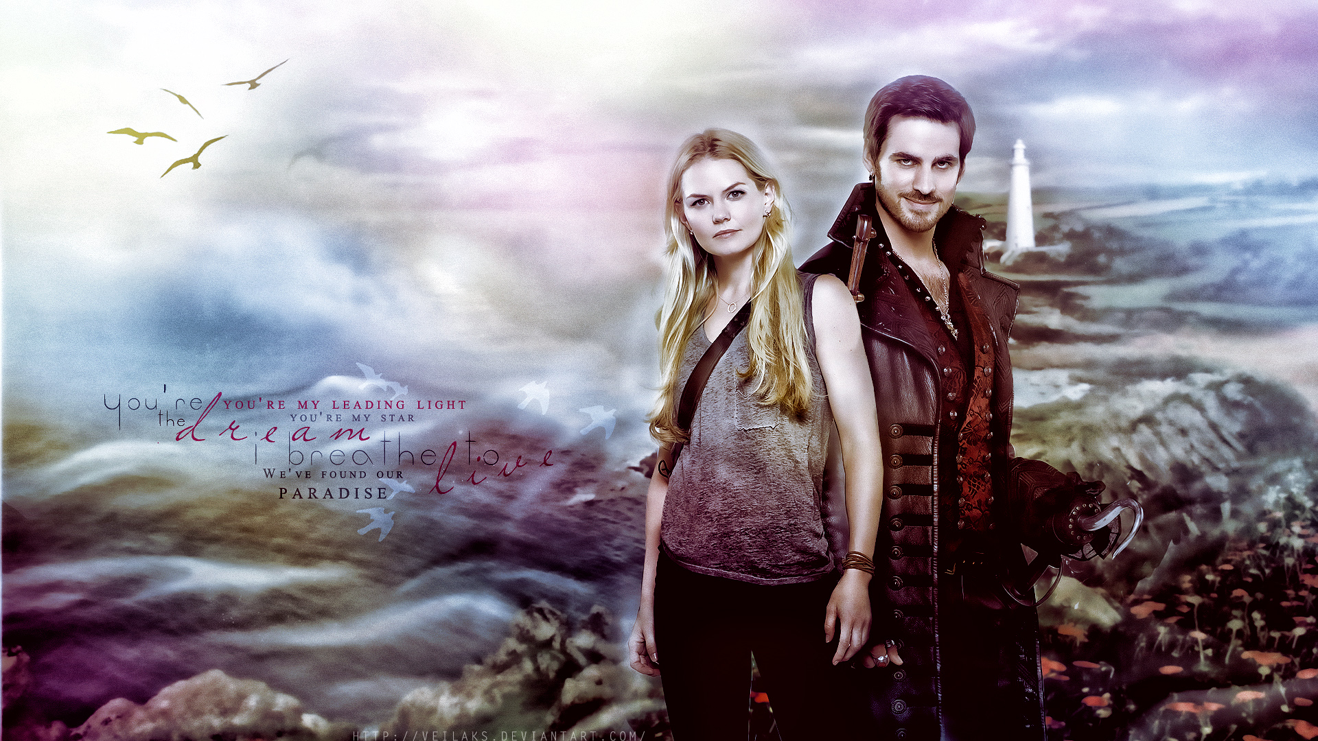 Once Upon A Time Image Captain Hook And Emma Swan HD