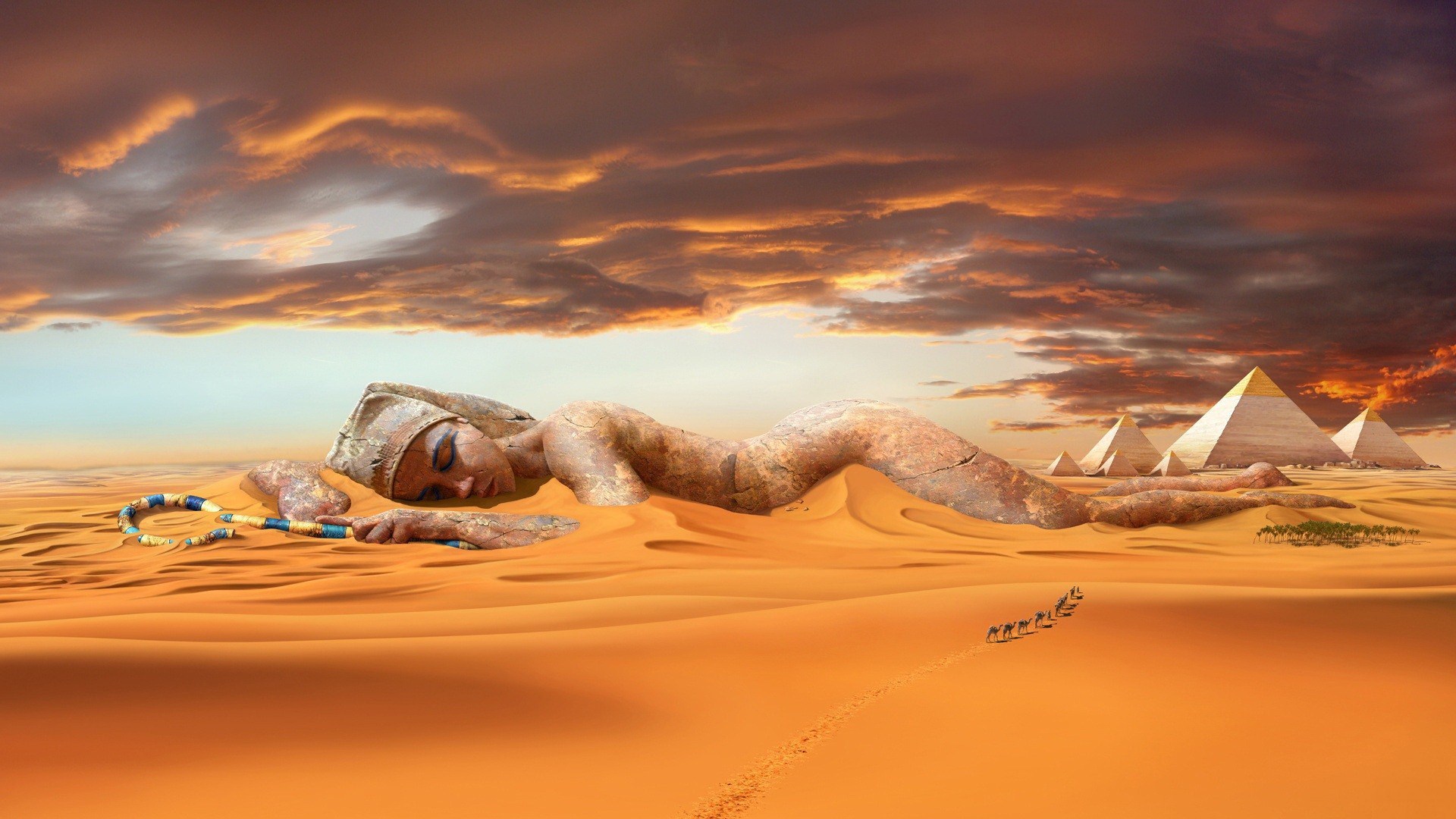 Egypt Desert Statue HD Wallpaper Wallpaper55 Best