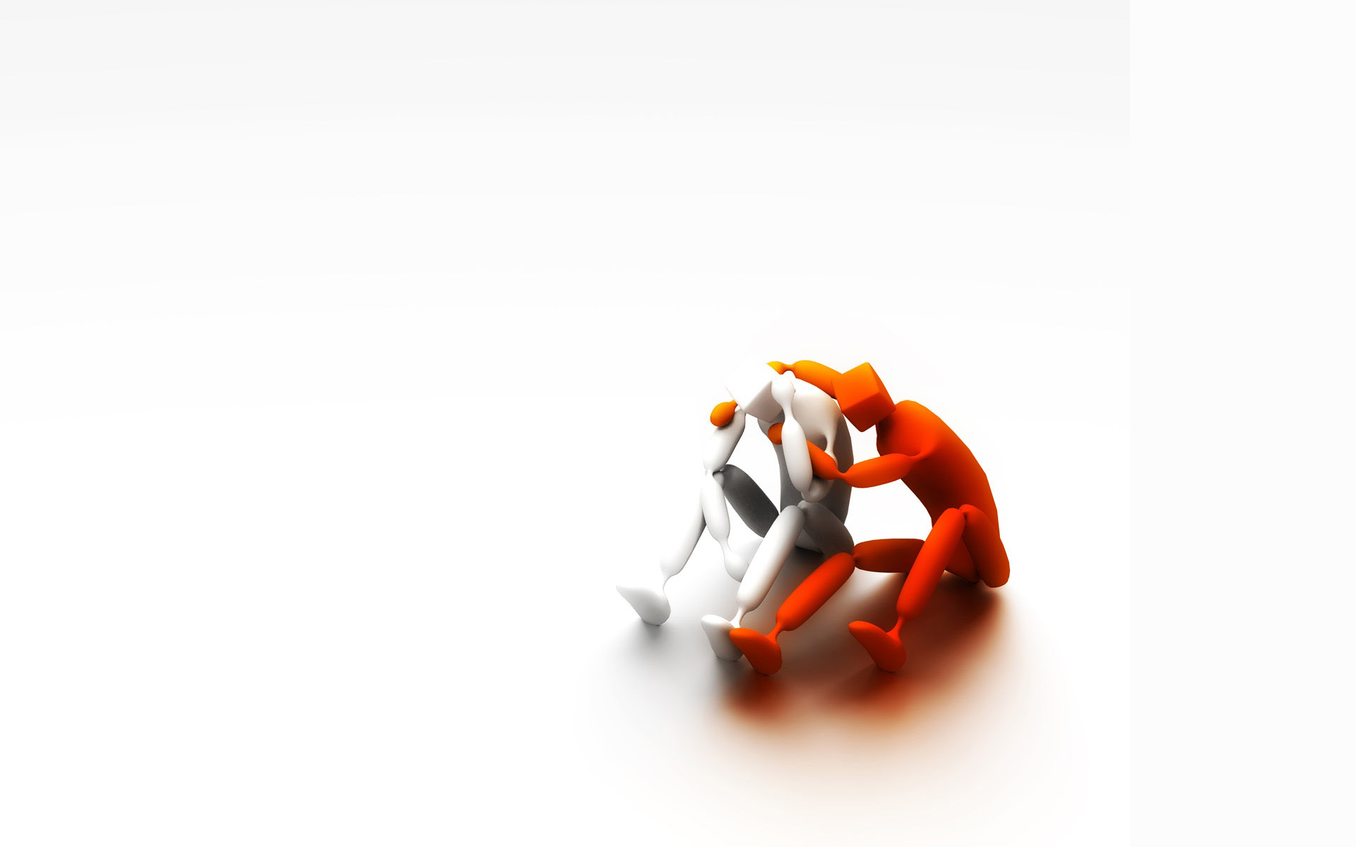 Orange And White Statues With Background HD Wallpaper X