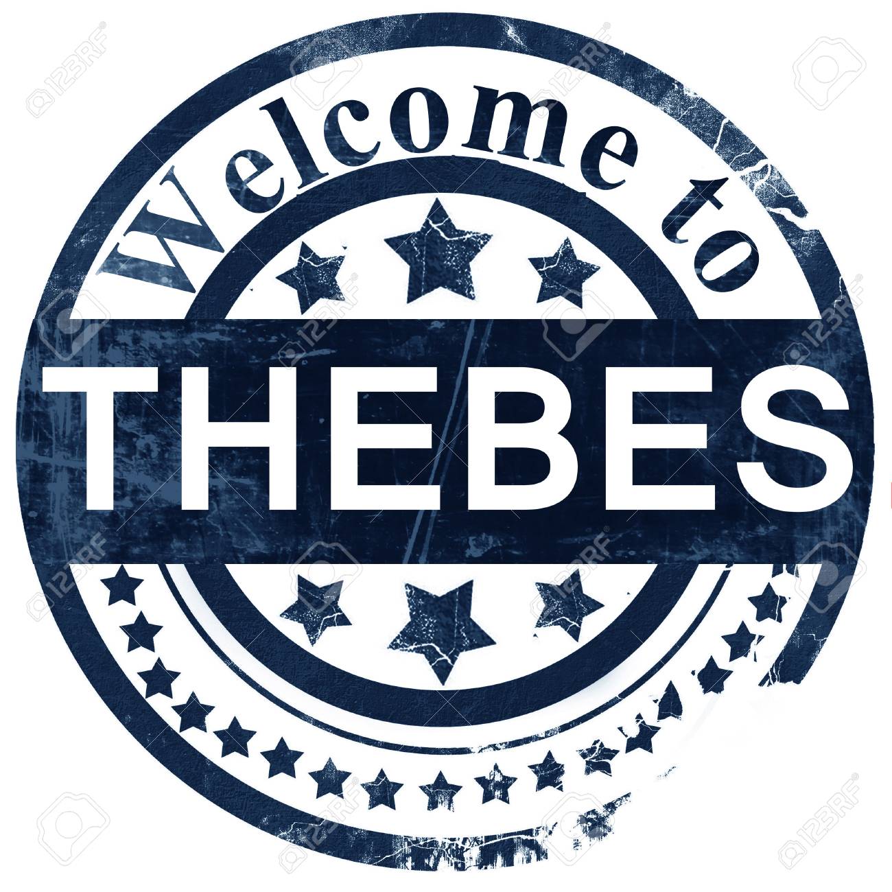 Thebes Stamp On White Background Stock Photo Picture And Royalty