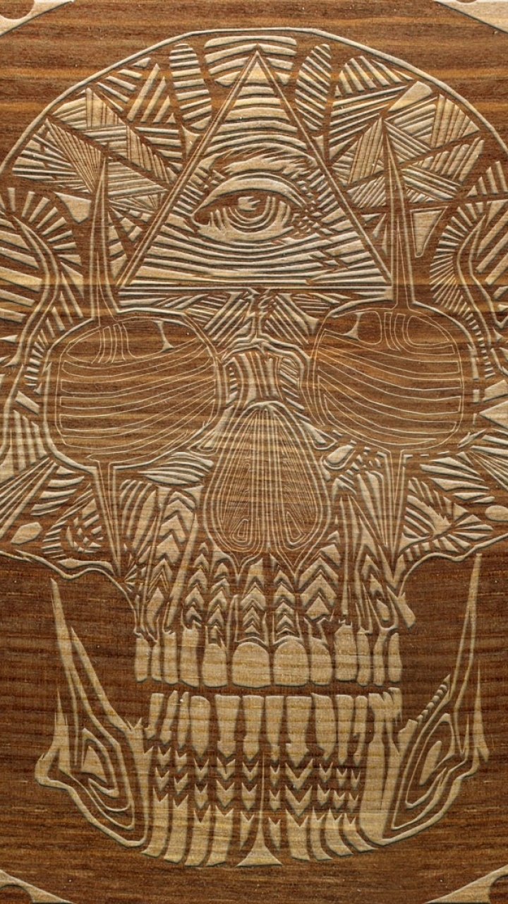 Wooden Sugar Skull Galaxy S3 Wallpaper