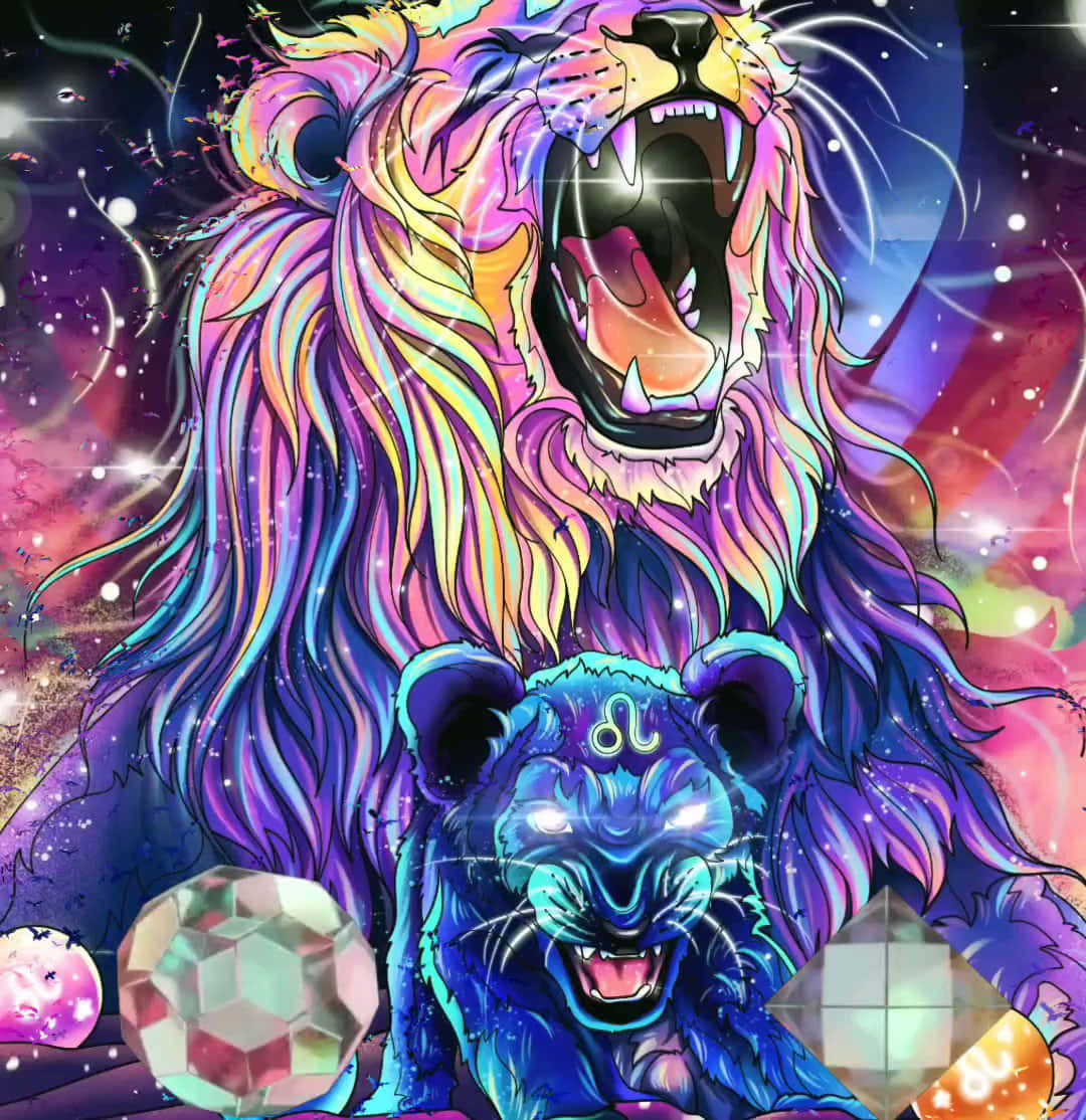 Fundo Do Galaxy Lion Wallpaper