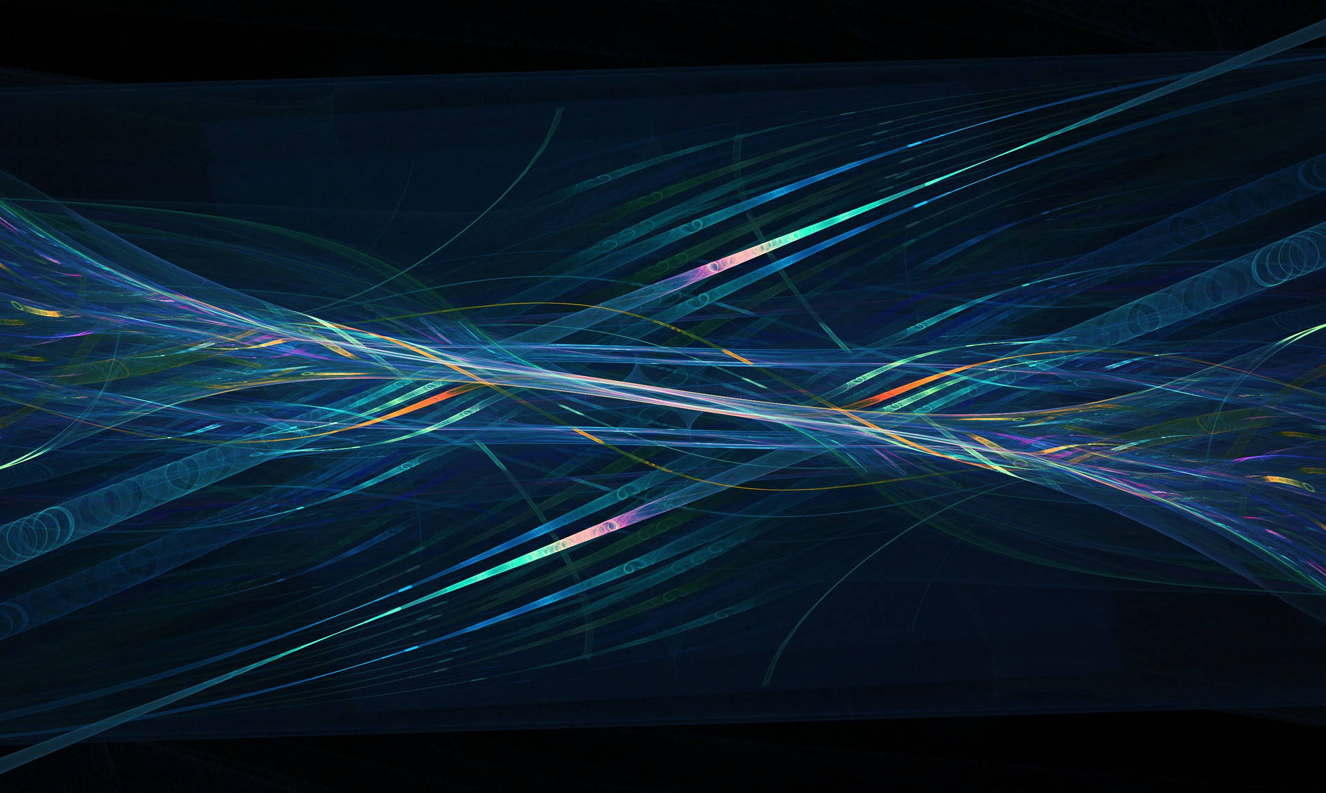 Abstract digital art with swirling lines and vibrant colors on a dark background