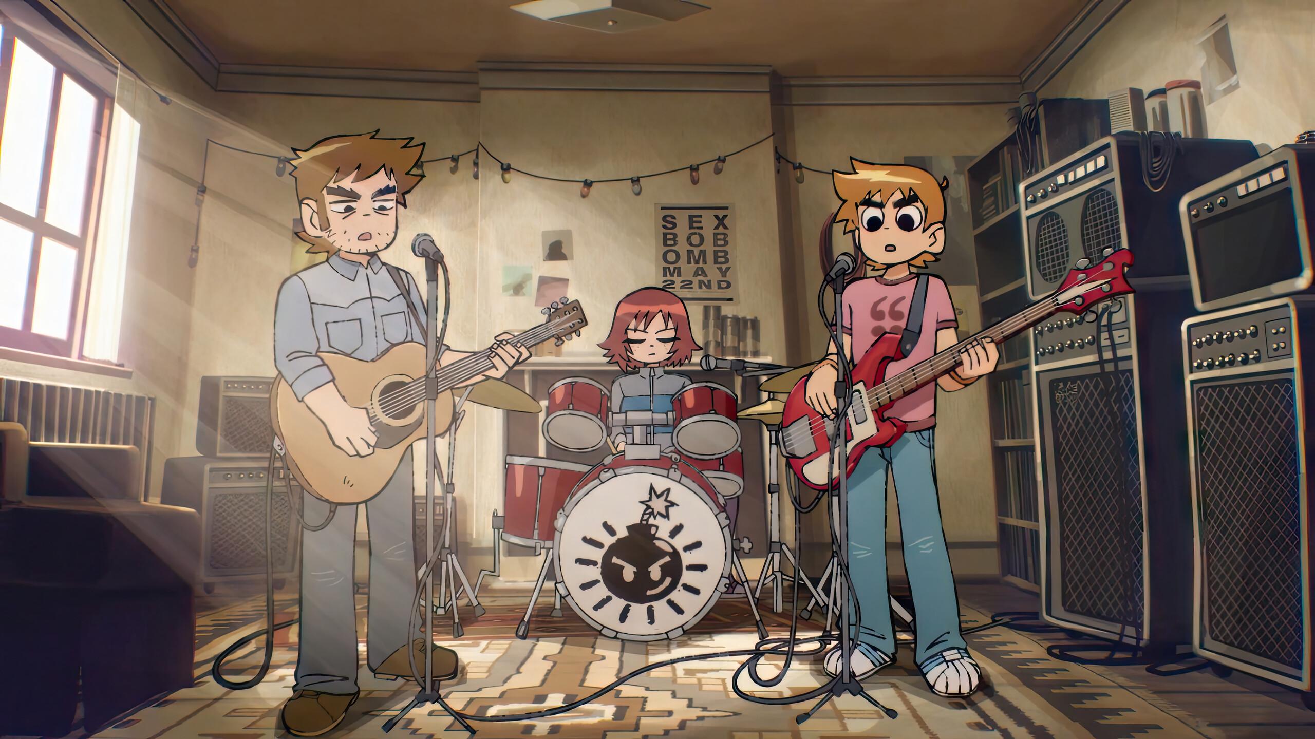 Scott Pilgrim Takes Off Band Anime Series 4K Wallpaper iPhone HD