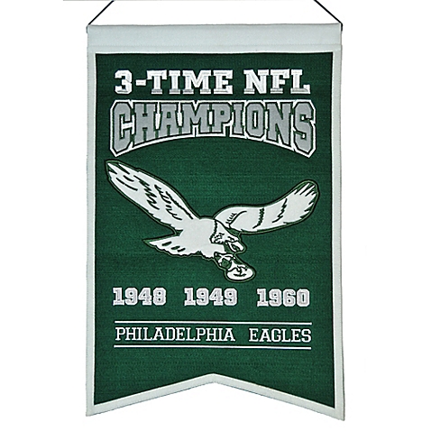 NFL Philadelphia Eagles 3X Super Bowl Championship Banner