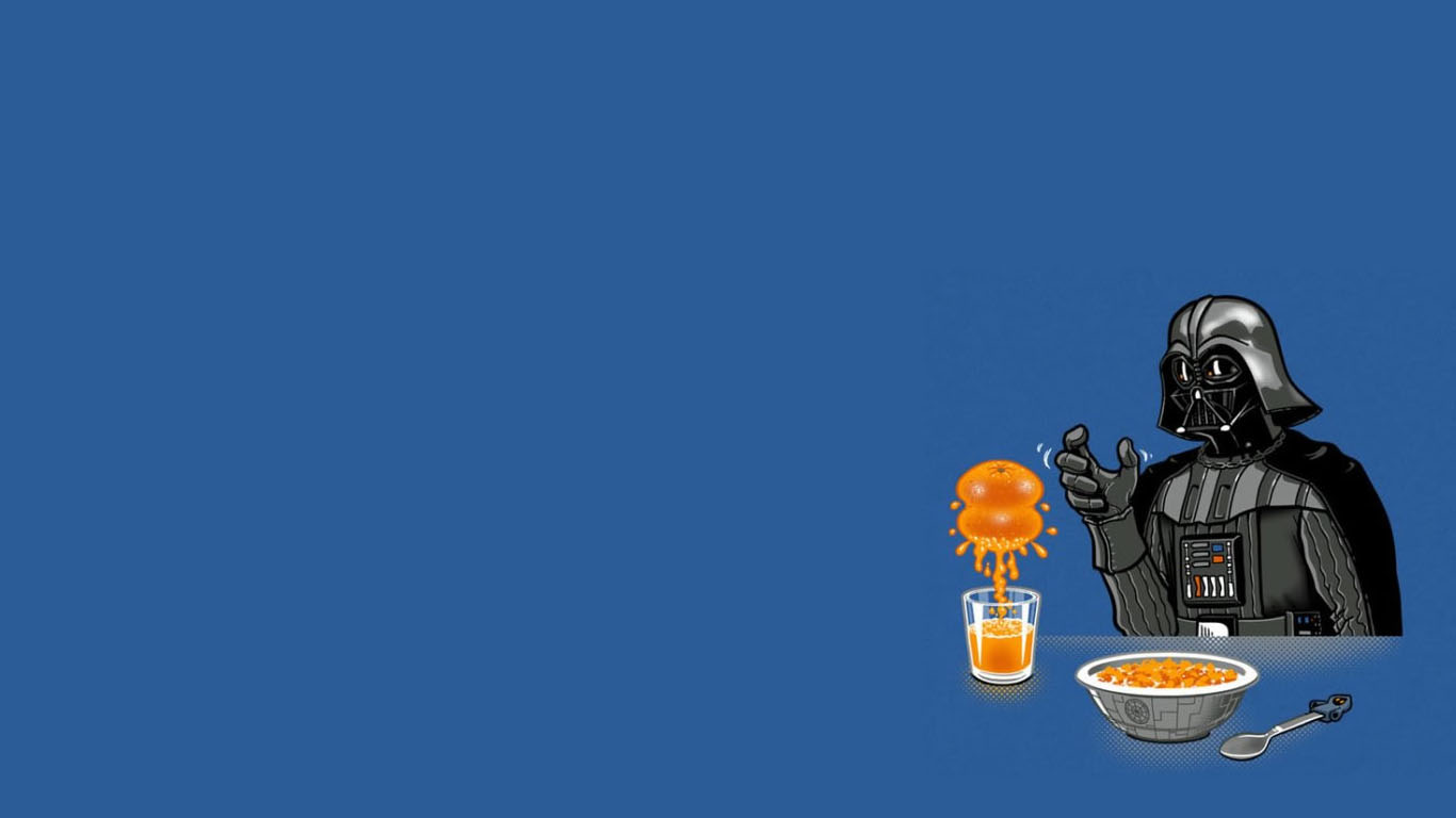 Star Wars Darth Vader Orange Juice Minimalistic Desktop Wallpaper