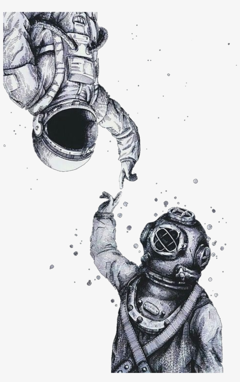 Astronaut Drawing Futuristic iPhone X Wallpaper