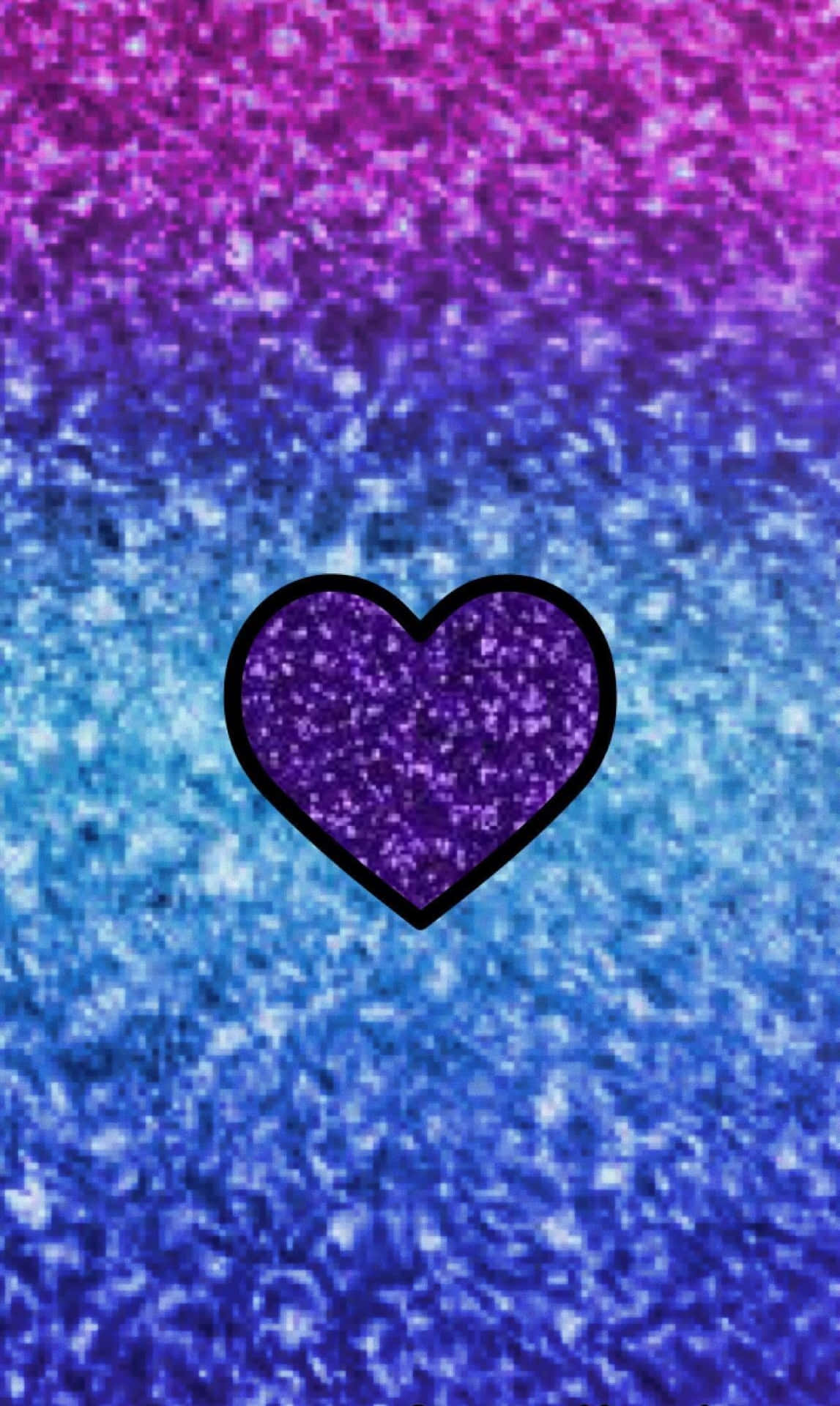 A Heart Shaped Glitter On Blue And Purple Wallpaper