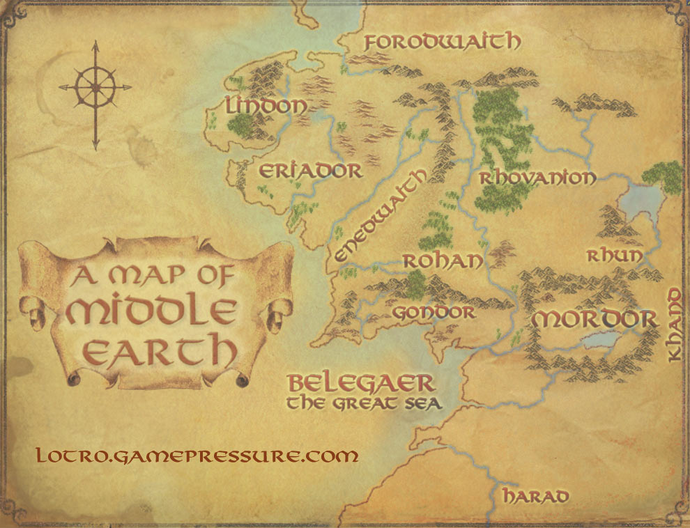 Lord Of The Rings Middle Earth Map