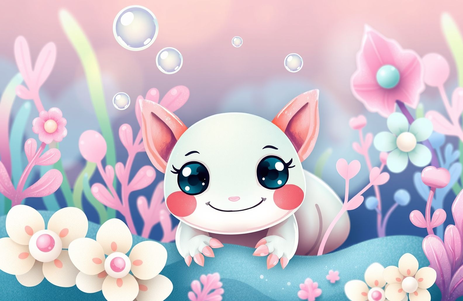 Kawaii Axolotl Wallpaper