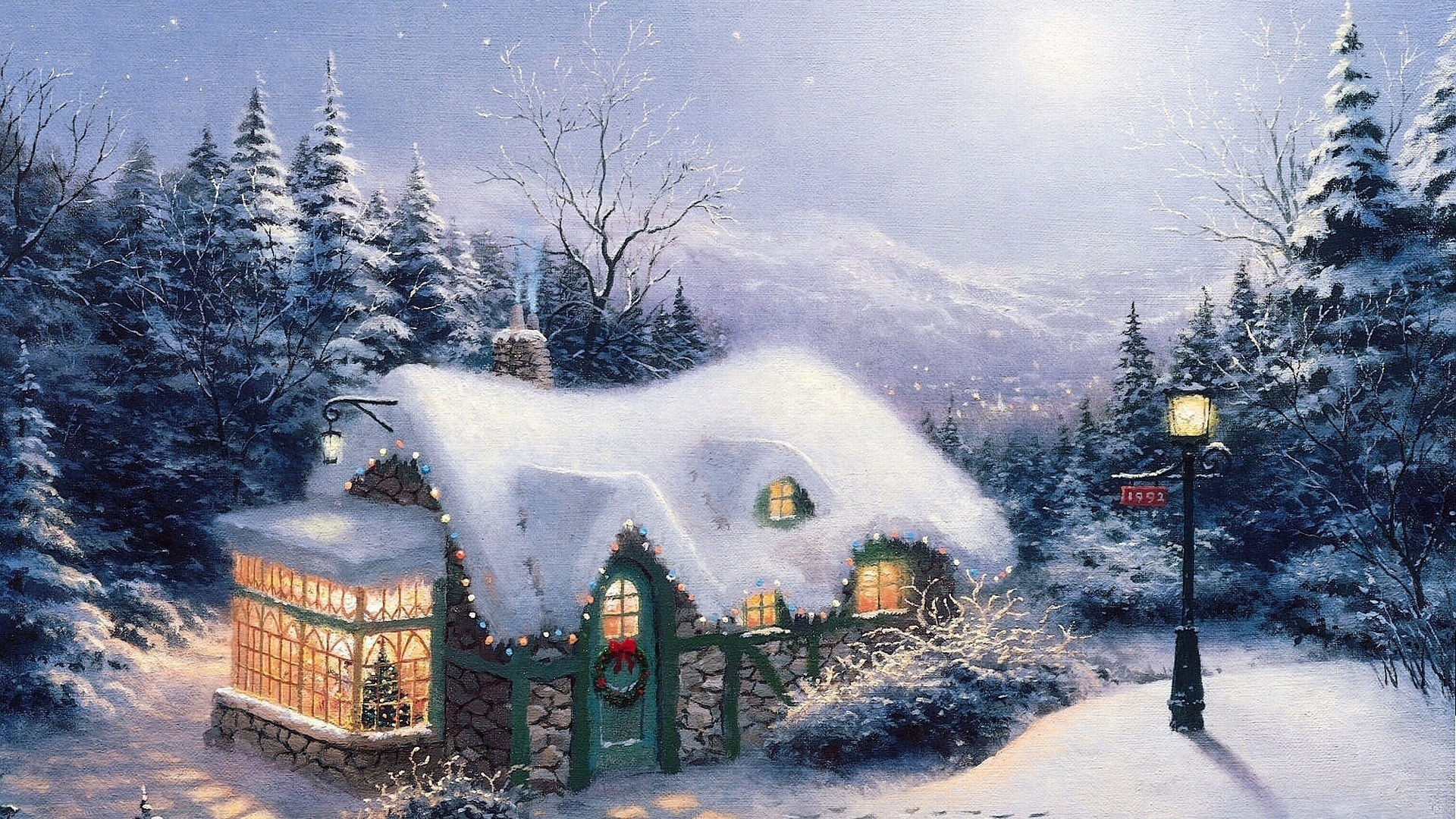 Wallpaper Weihnachten Neues Jahr Eine Stille Nacht Ein Haus Aus