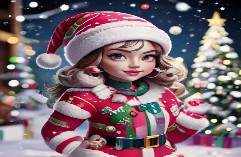 Gacha Christmas Girl Wallpaper